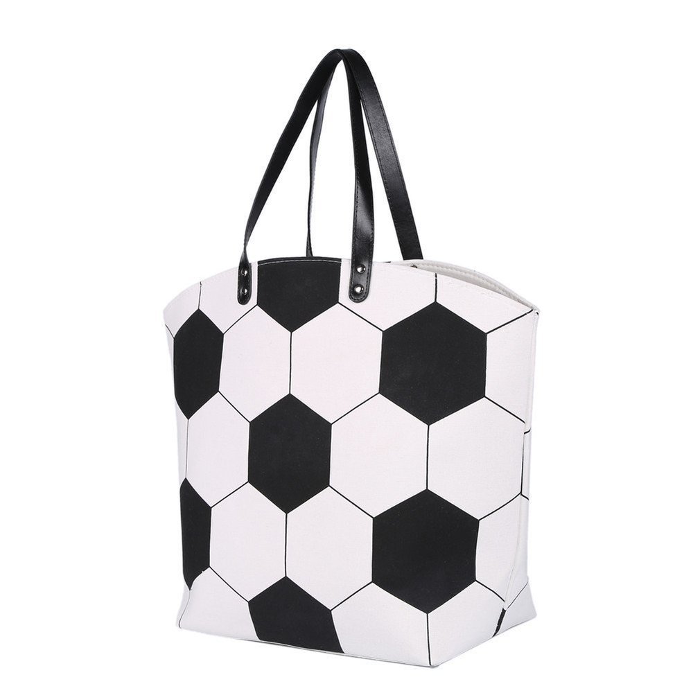Large Soccer Tote Bag Sports Prints Utility Tote Soccer Mom Handbag Travel :O